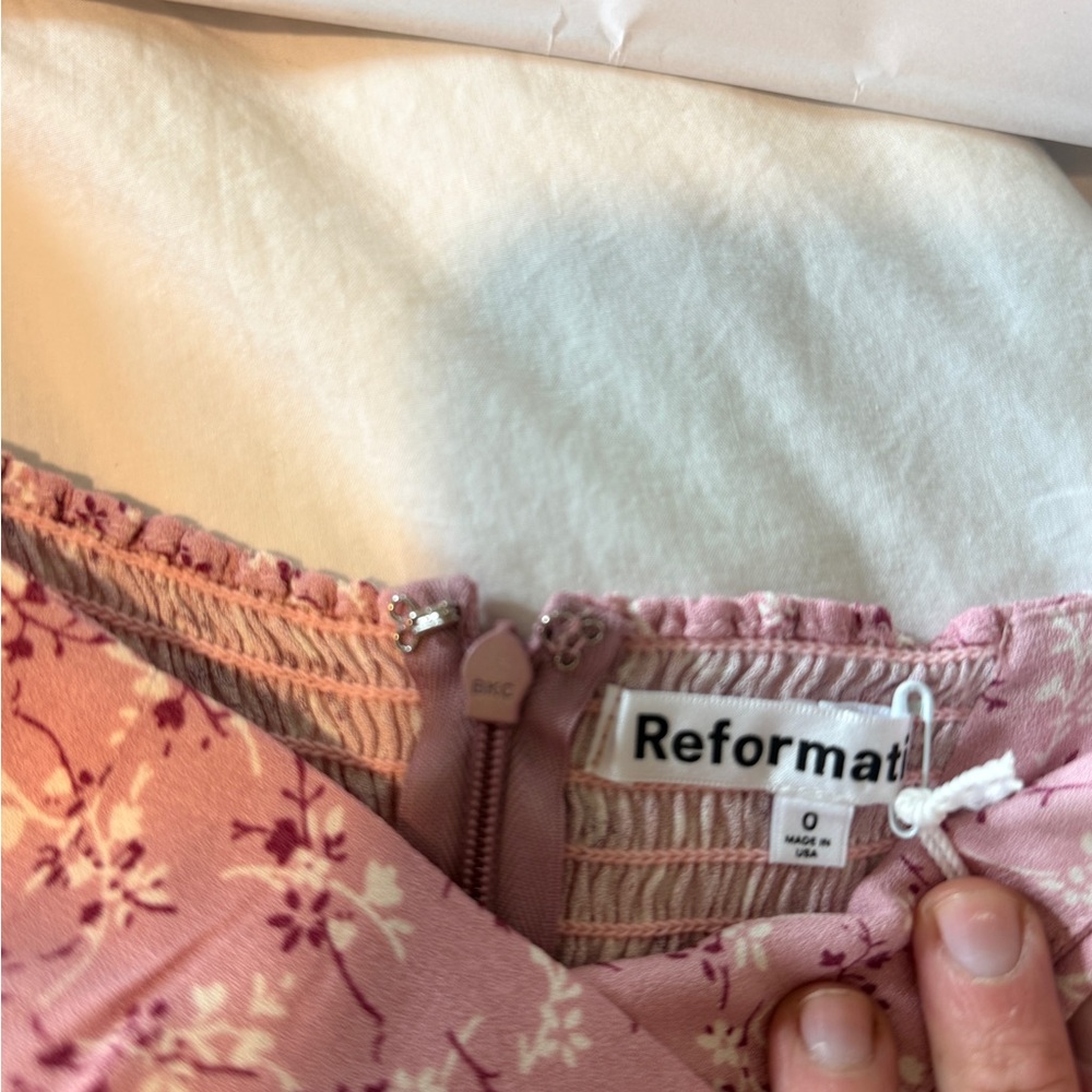 Reformation Pink Floral Long Sleeve Dress - Picture 3 of 6